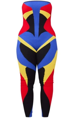 Shape Multi Colourblock Bandeau Jumpsuit