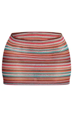 Shape Multi Contrast Textured Mini Skirt