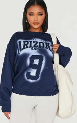 Shape Navy Arizona Spray Graphic Oversized Sweater