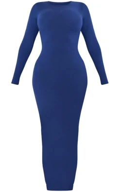 Shape Navy Sculpted Long Sleeve Maxi Dress