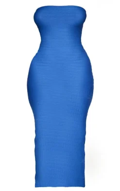 Shape Navy Textured Bandeau Midaxi Dress