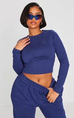 Shape Navy Underbust Long Sleeve Top