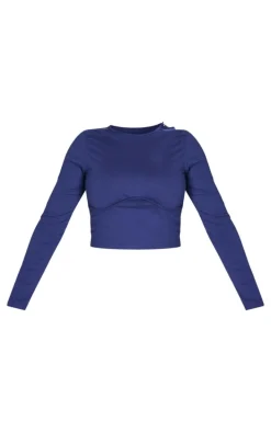 Shape Navy Underbust Long Sleeve Top