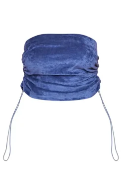 Shape Navy Velour Longline Bandeau