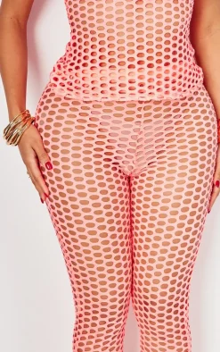 Shape Neon Pink Fish Net Leggings