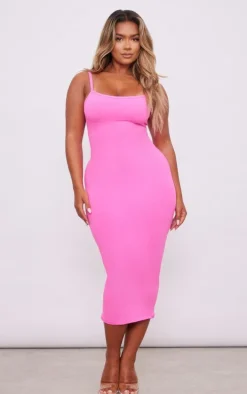 Shape Neon Pink Soft Sculpted Midi Dress