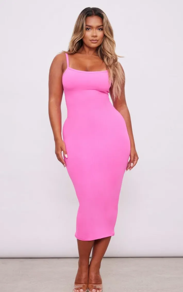Shape Neon Pink Soft Sculpted Midi Dress