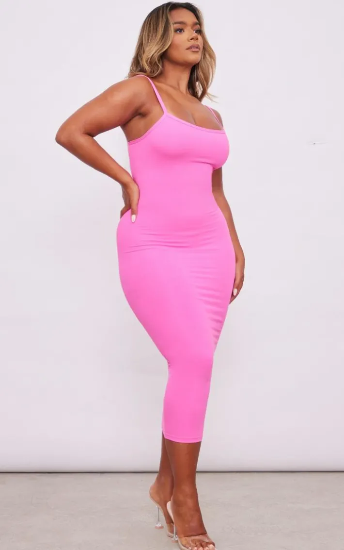 Shape Neon Pink Soft Sculpted Midi Dress