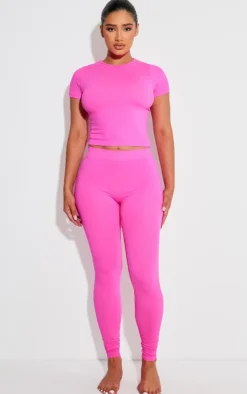 Shape Neon Pink Stretch Seamless Leggings