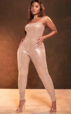 Shape Nude Sequin Bandeau Jumpsuit