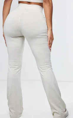 Shape Oatmeal Cotton High Waist Flared Pants