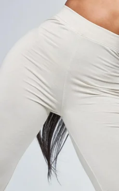 Shape Oatmeal Cotton High Waist Flared Pants