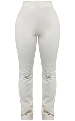 Shape Oatmeal Cotton High Waist Flared Pants