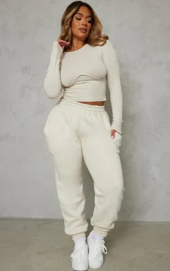 Shape Oatmeal Marl High Waist Cuffed Sweatpants