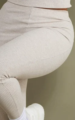 Shape Oatmeal Marl Rib Leggings