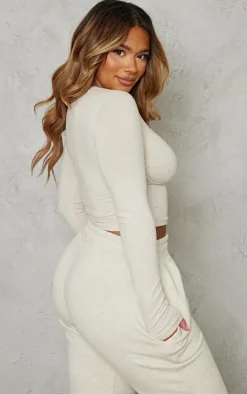 Shape Oatmeal Marl Underbust Long Sleeve Top