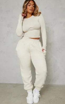 Shape Oatmeal Marl Underbust Long Sleeve Top