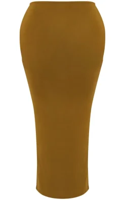 Shape Olive Jersey Asymmetric Waist Maxi Skirt