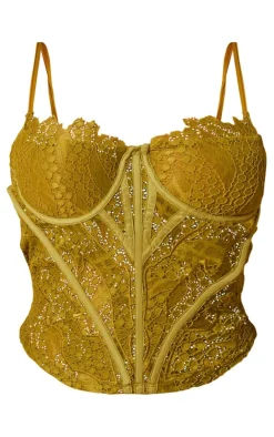 Shape Olive Lace Detail Strappy Corset