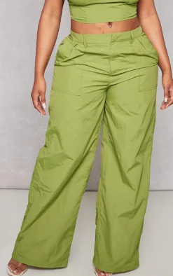 Shape Olive Lightweight Parachute Wide Leg Pants
