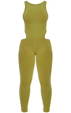 Shape Olive Seamless Cut Out Jumpsuit