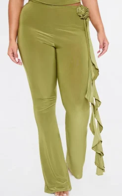 Shape Olive Slinky Rose High Waist Flare Pant
