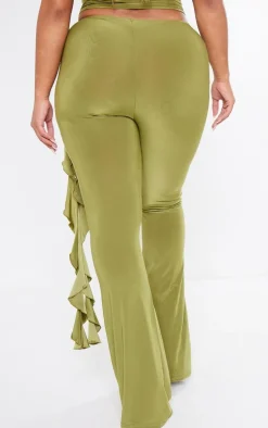 Shape Olive Slinky Rose High Waist Flare Pant