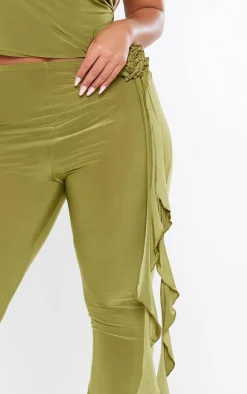 Shape Olive Slinky Rose High Waist Flare Pant