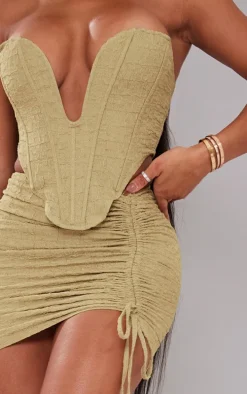 Shape Olive Textured Plunge Corset