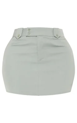 Shape Olive Woven Micro Mini Skirt