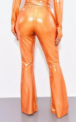 Shape Orange Metallic Flare Pants