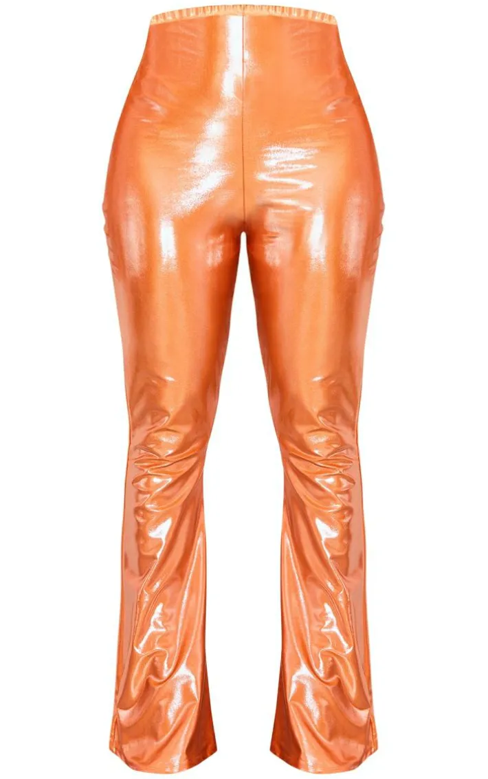 Shape Orange Metallic Flare Pants
