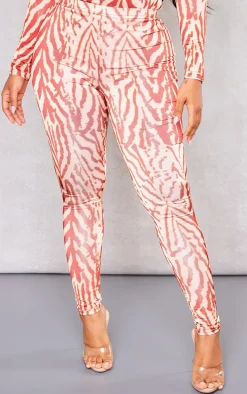 Shape Orange Printed Slinky Leggings