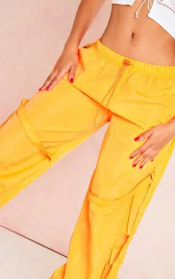 Shape Orange Shell Pocket Detail Cuffed Cargos