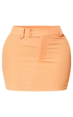 Shape Orange Woven Micro Mini Skirt