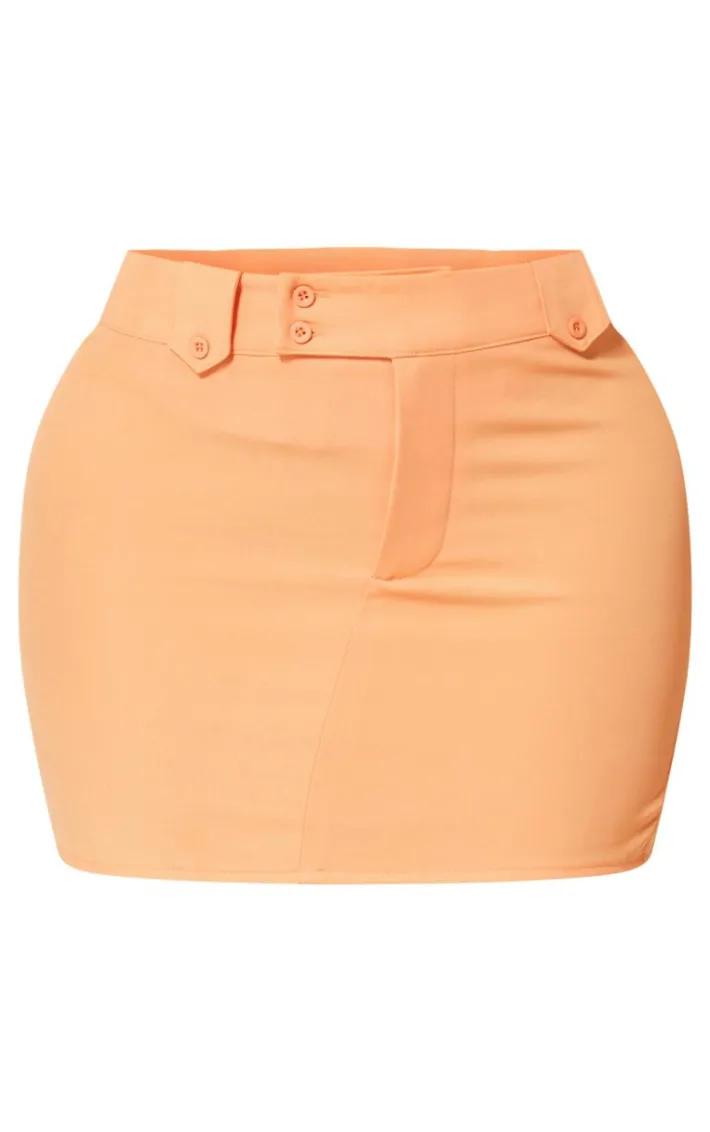 Shape Orange Woven Micro Mini Skirt