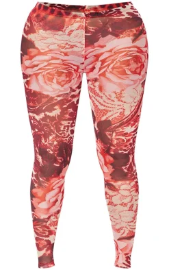 Shape Pink Printed Mesh Tights