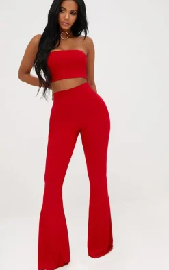 Shape Red Bandeau Crop Top