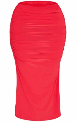 Shape Red Slinky Maxi Skirt