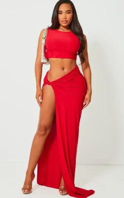Shape Red Slinky Racer Crop Top