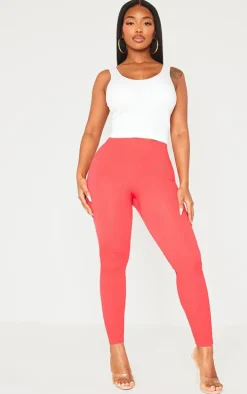 Shape Red Snatched Rib Leggings