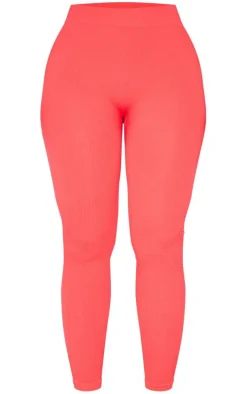 Shape Red Snatched Rib Leggings
