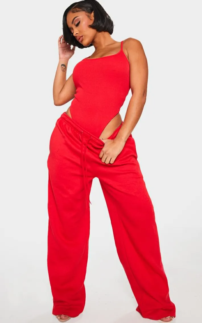 Shape Red Sweat Wide Leg Sweatpants