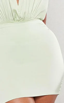 Shape Sage Green Satin Mini Skirt