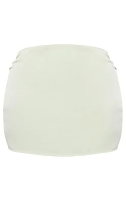 Shape Sage Green Satin Mini Skirt