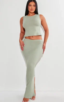 Shape Sage Green Sculpted Longline Racer Top