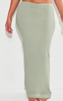 Shape Sage Green Sculpted Maxi Low Rise Skirt