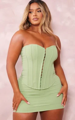 Shape Sage Green Woven Micro Mini Skirt