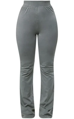 Shape Sage Khaki Cotton High Waist Flared Pants