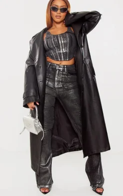 Shape Silver Denim Metallic Corset Top